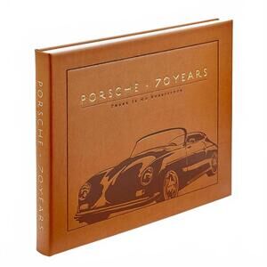 NEW GRAPHIC IMAGE porsche 70 years book leather bound edition in brown